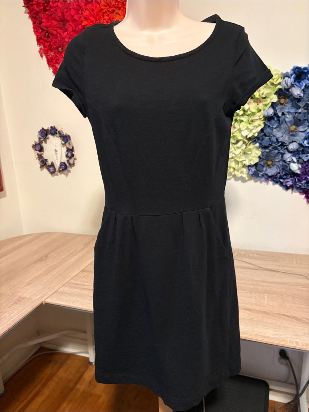 Boden Pocket Dress Black Minimalist 💯 Cotton - Picture 3 of 8